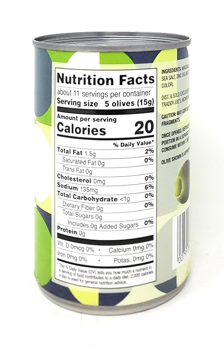 Medium Green Ripe Pitted Olives 14.35 oz