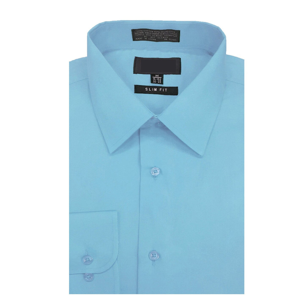 Mens Slim Fit Long Sleeve Polo Shirt Light Blue
