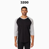 BELLA + CANVAS® Three-Quarter Sleeve Baseball Tee