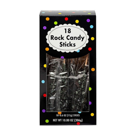 8" 10.8 oz. Bright White Rock Candy Sticks - 18 Pc.