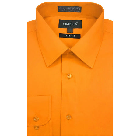 Orange Slim Fit Long Sleeve Polo Shirt