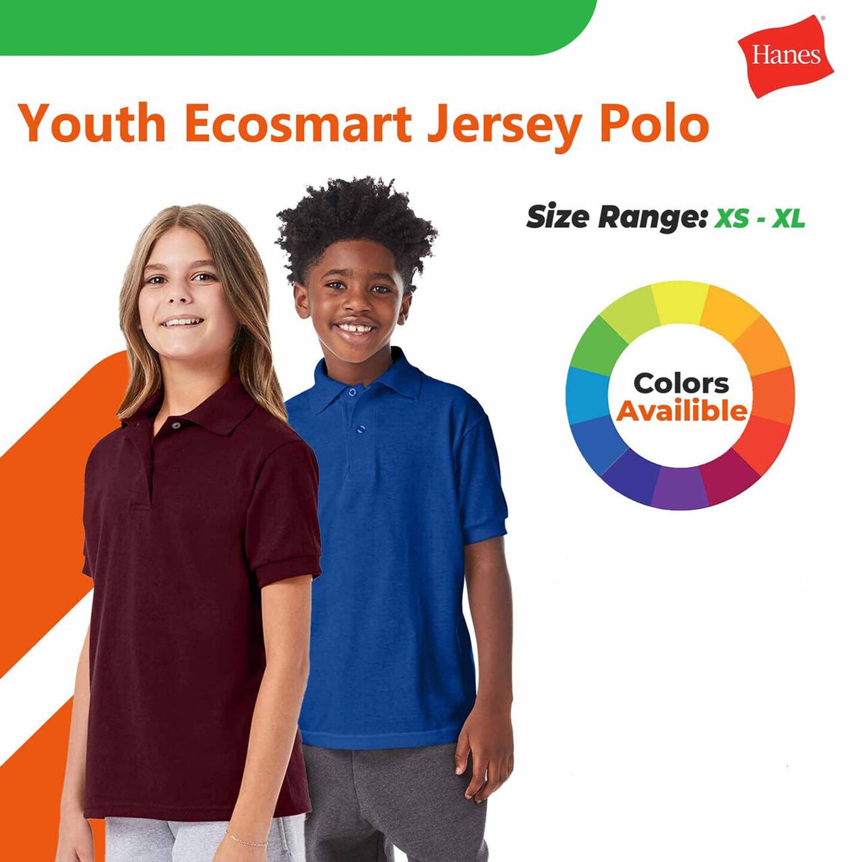 Hanes® Youth Ecosmart Jersey Polo