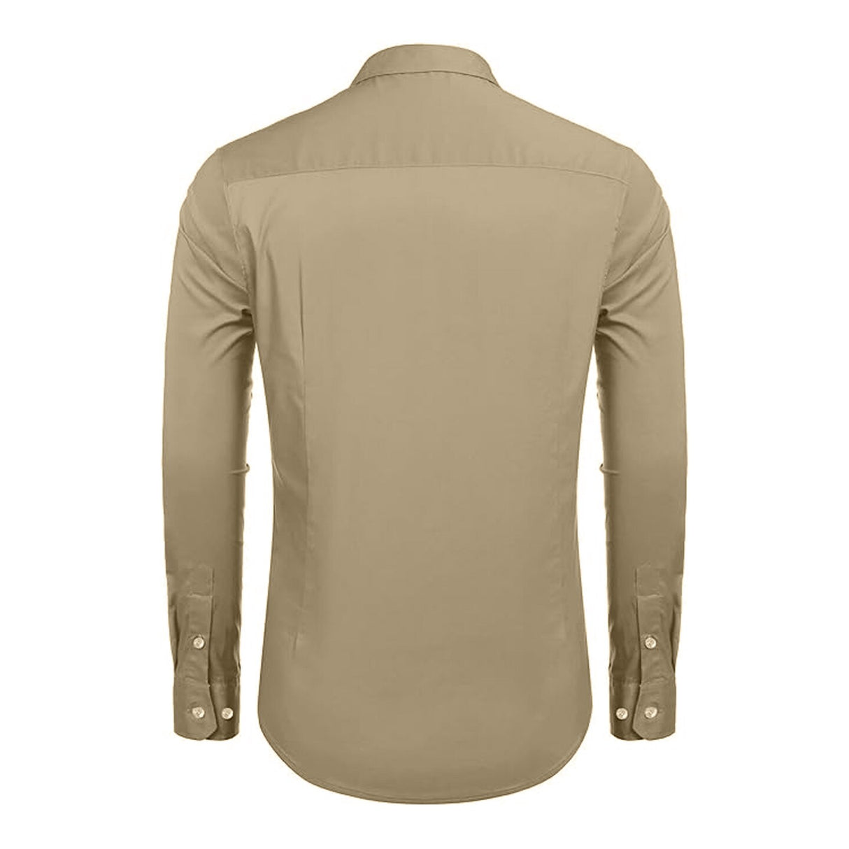 Khaki slim Fit Long Sleeve Polo Shirt