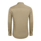 Khaki slim Fit Long Sleeve Polo Shirt