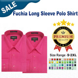 Fuchia Long Sleeve Polo Shirt