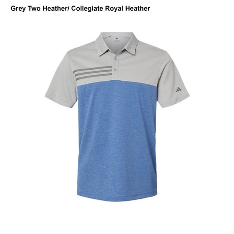 Adidas® Heathered Colorblocked 3-Stripes Polo
