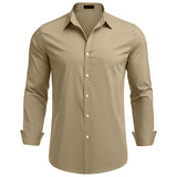 Khaki slim Fit Long Sleeve Polo Shirt