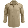 Khaki slim Fit Long Sleeve Polo Shirt
