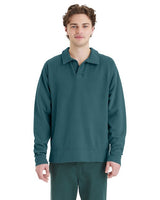 ComfortWash by Hanes® Garment Dye Polo Collar Sweatshirt