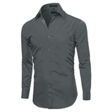 Charcoal Slim Fit Long Sleeve Polo Shirt
