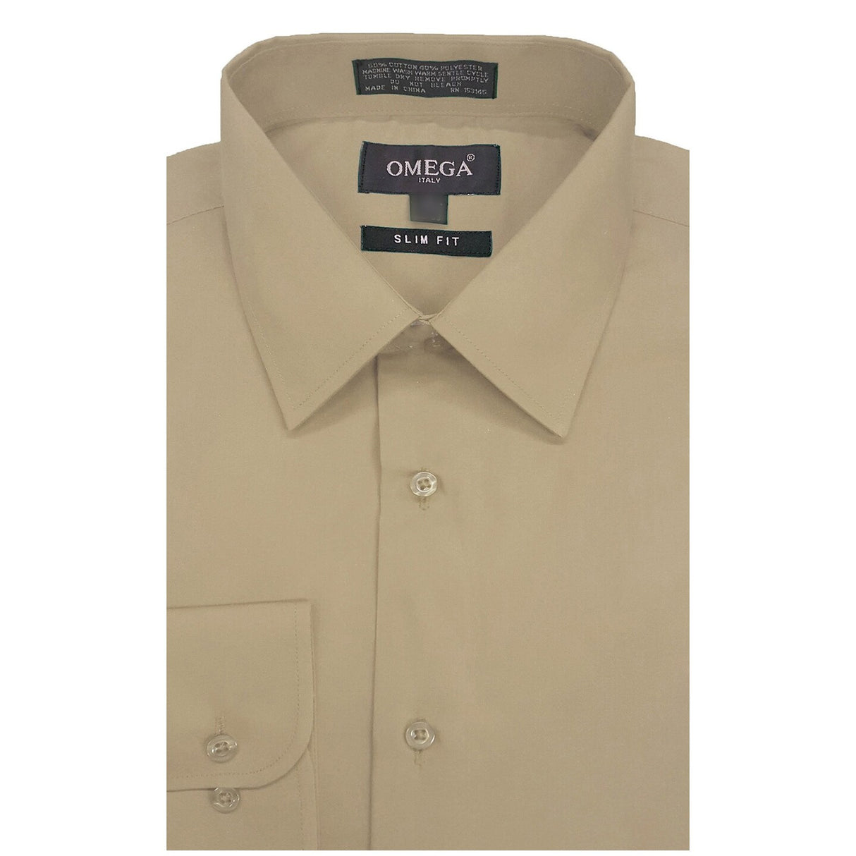 Khaki slim Fit Long Sleeve Polo Shirt