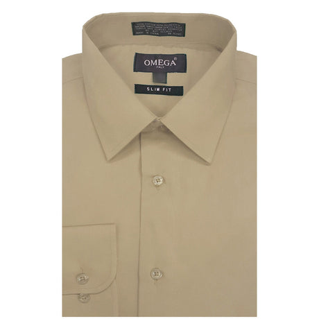 Khaki slim Fit Long Sleeve Polo Shirt