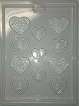 Cameo and Flower Hearts Chocolate Mold