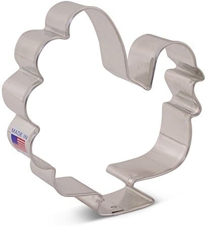 Ann Clark Thanksgiving Turkey Cookie Cutter, 3.75" Side profile full bird