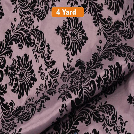 Damask Flocking Taffeta Fabric - 60" Wide for Curtains, Apparel, and Décor