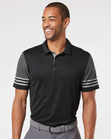 Adidas® Striped Sleeve Polo