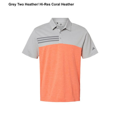 Adidas® Heathered Colorblocked 3-Stripes Polo
