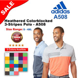 Adidas® Heathered Colorblocked 3-Stripes Polo