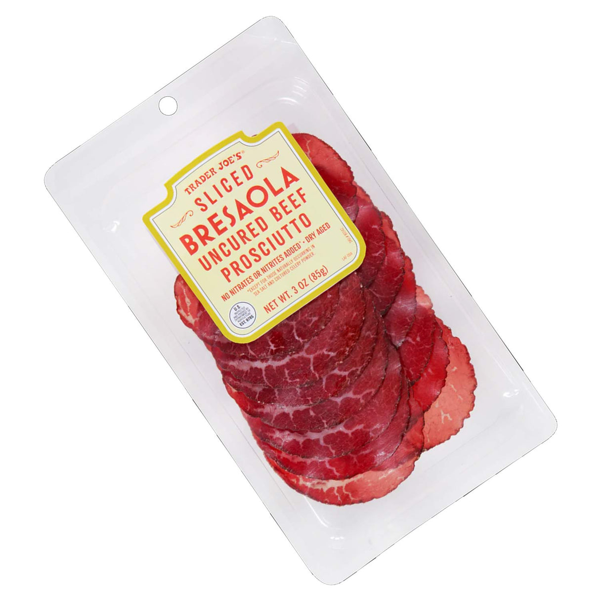 Sliced Bresaola Uncured Beef Prosciutto 3 oz