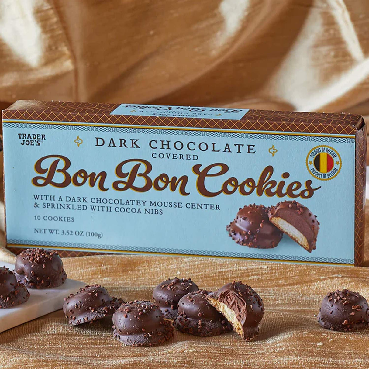 Dark Chocolate Covered Bon Bon Cookies 3.52 Oz