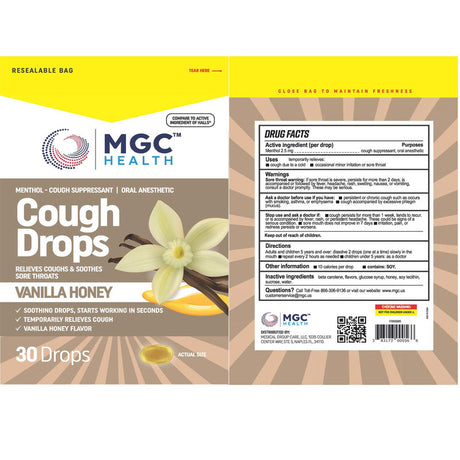 MGC Health Cough Drops 30ct Cherry Flavor Relief