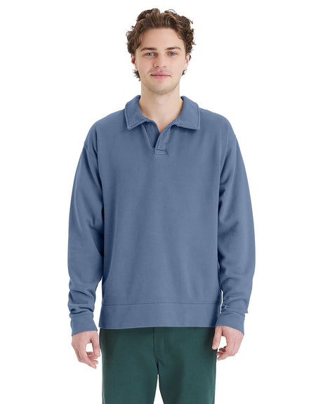 ComfortWash by Hanes® Garment Dye Polo Collar Sweatshirt
