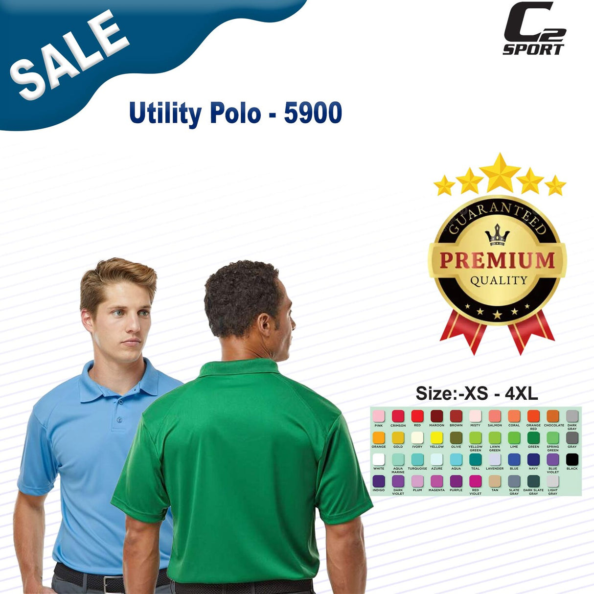 C2 Sport® Utility Polo T-shirts For Adult's