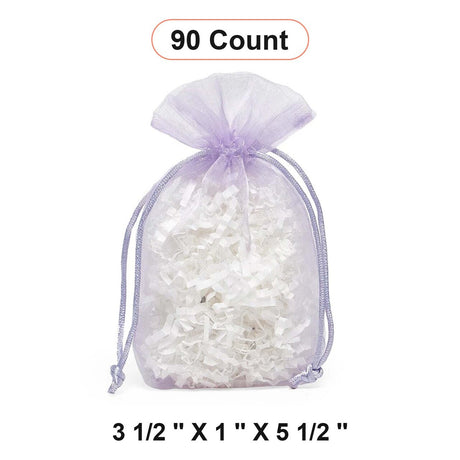 Flat Bottom Organza Bags 3 1/2''x1''x5 1/2'' for Perfect Gift Wrapping
