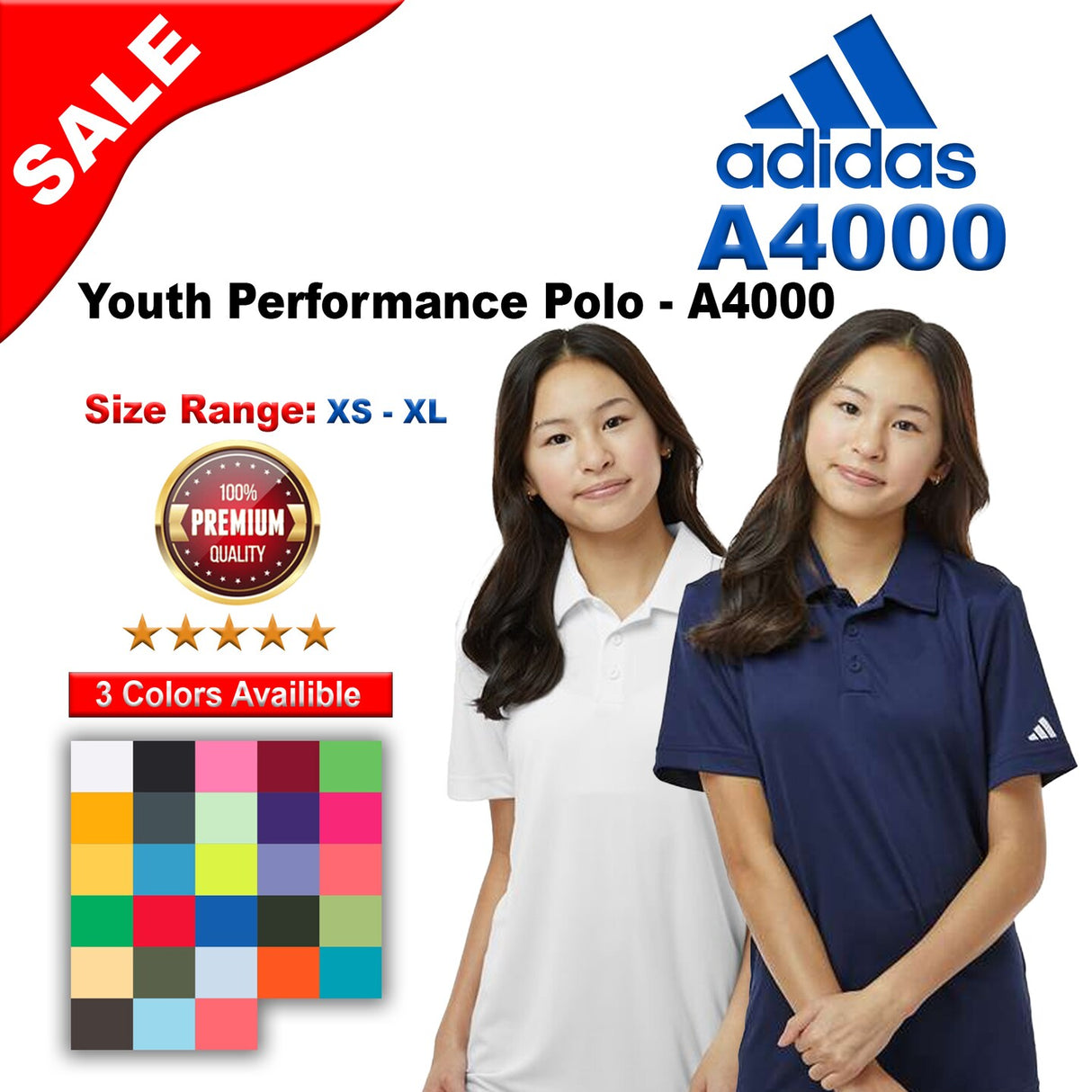 Adidas® Youth Performance Polo