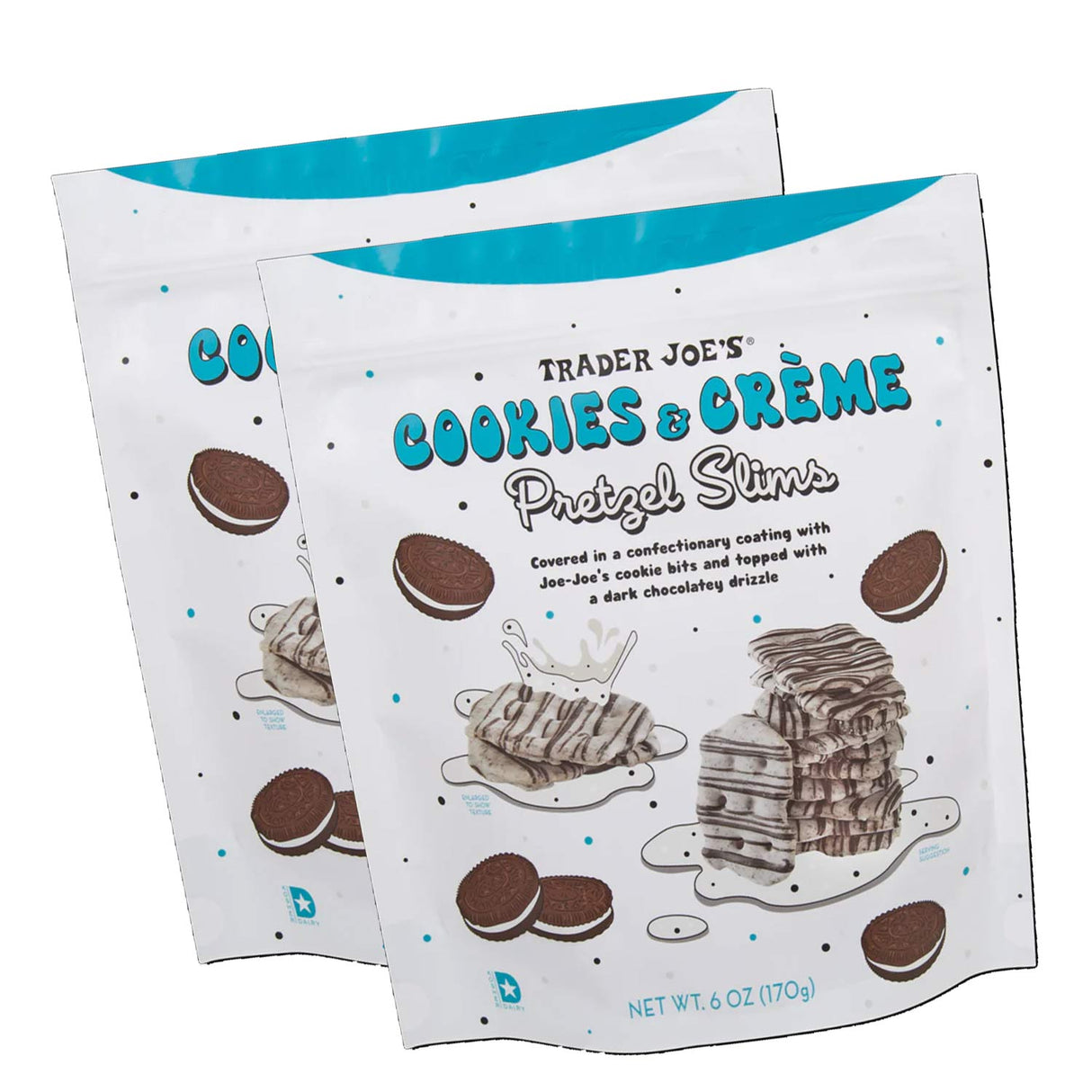 Cookies & Creme Pretzel Slims 6 oz Sweet & Crunchy