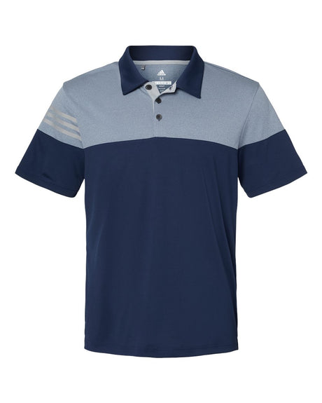 Adidas® Heathered 3-Stripes Colorblocked Polo