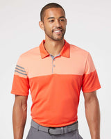 Adidas® Heathered 3-Stripes Colorblocked Polo