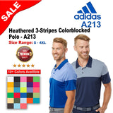 Adidas® Heathered 3-Stripes Colorblocked Polo