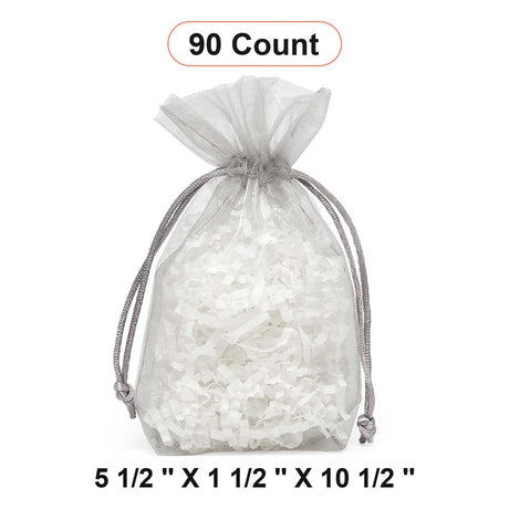 Flat Bottom Organza Bags 5 1/2''x11/2''x10 1/2'' for Wedding Gift Bags
