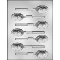 Bunny On Oval Chocolate Sucker Mold (90-2242)