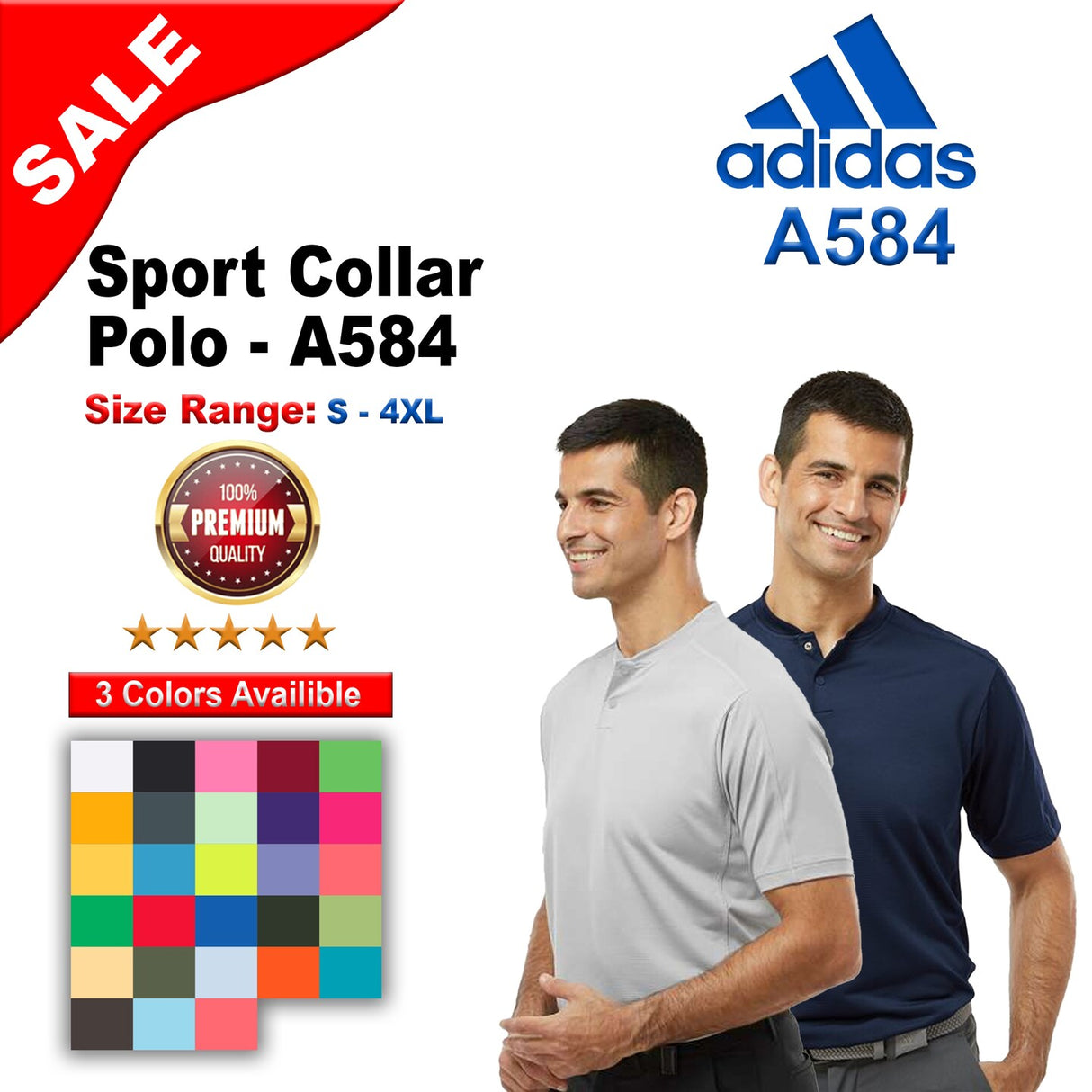Adidas® Sport Collar Polo
