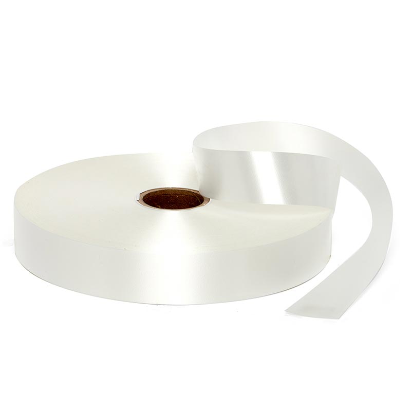 Satin Finish Poly Ribbon 1 1/4 '' X 250 yd White Color
