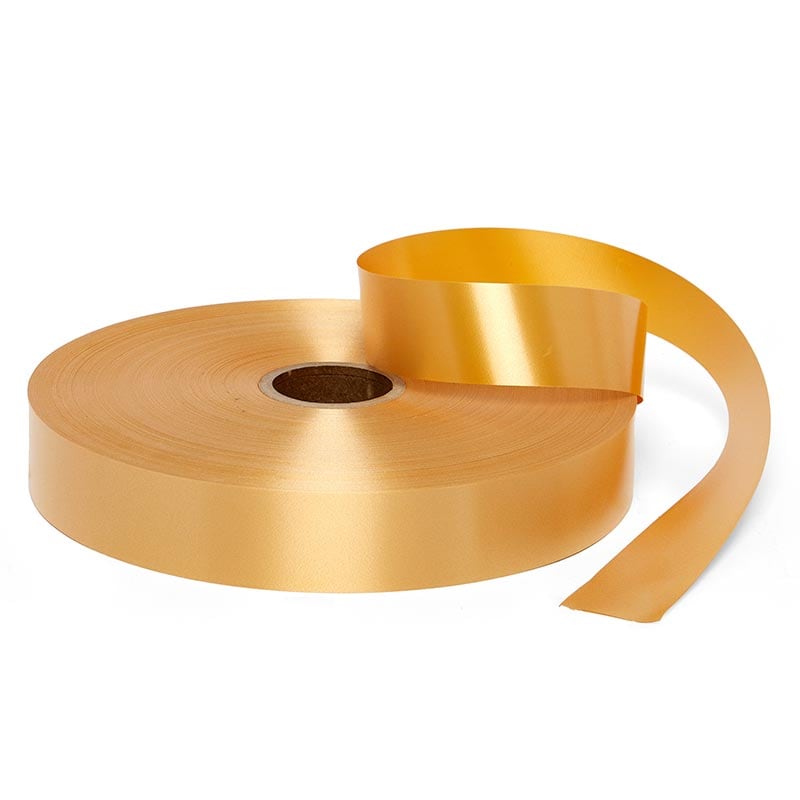 Satin Finish Poly Ribbon 1 1/4 '' X 250 yd Gold Color
