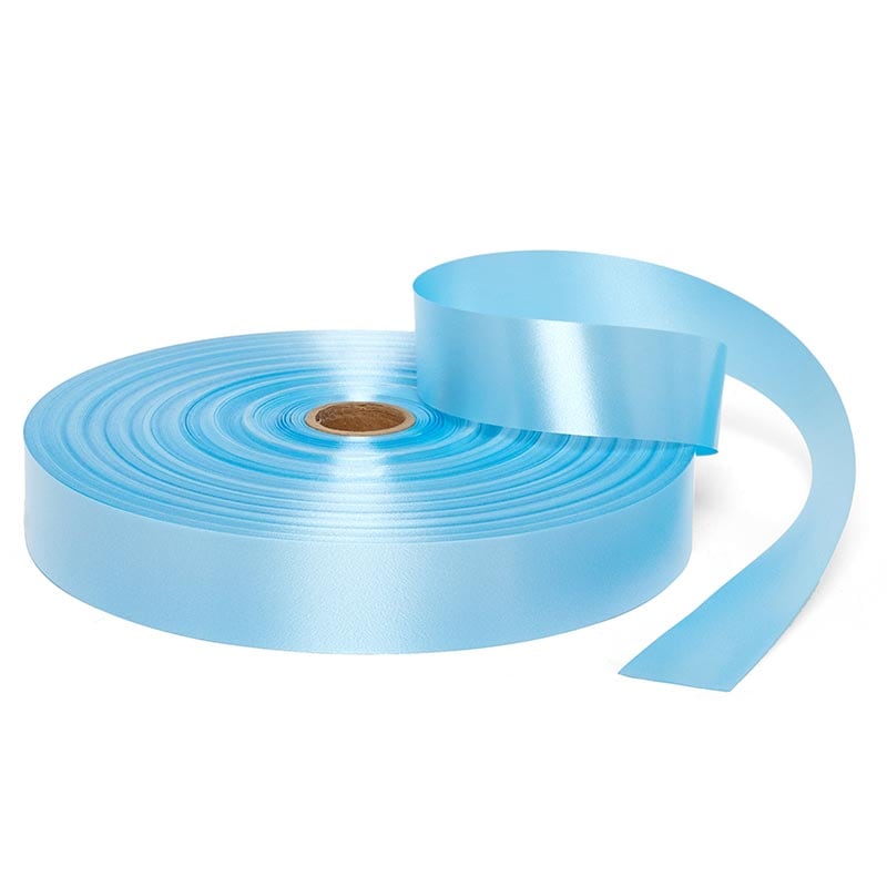 Satin Finish Poly Ribbon 1 1/4 '' X 250 yd Pastel Blue Color