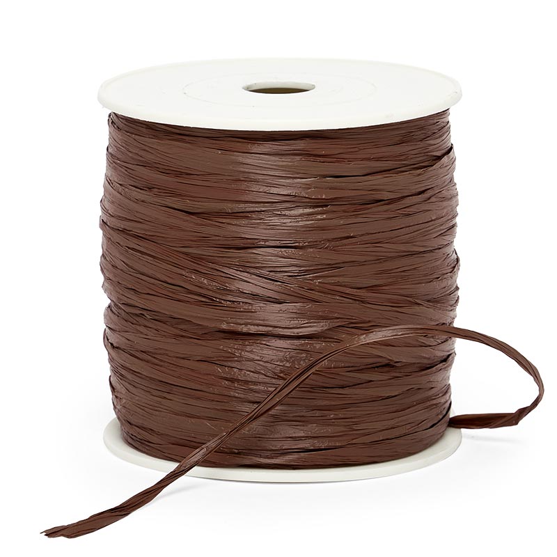 Colored Matte Raffia Ribbon 1/4 '' X 100 yd Chocolate Color 1 / roll