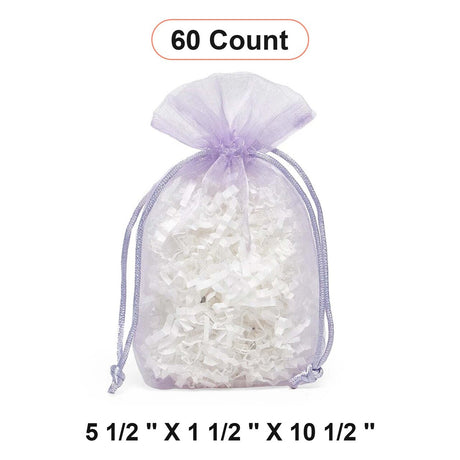 Flat Bottom Organza Bags 5 1/2''x11/2''x10 1/2'' for Fancy Favor Bags