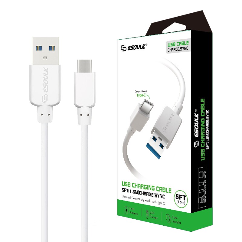 Esoulk 5FT Round Cable For Type-C 12/96