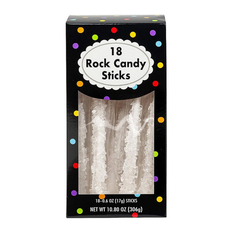 8" Bright Caribbean Blue Rock Candy Sticks – 10.8 oz, 18-Pack