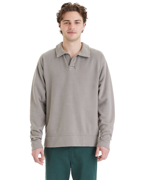 ComfortWash by Hanes® Garment Dye Polo Collar Sweatshirt