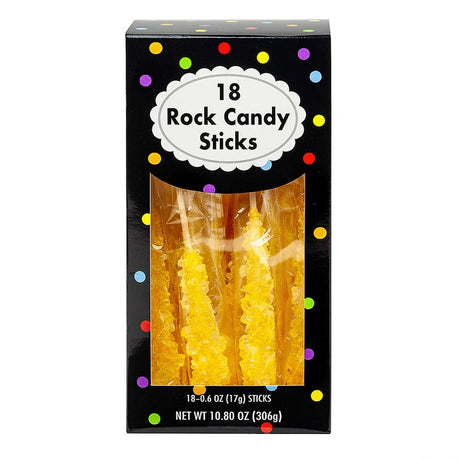Bright Color Rock Candy Sticks – 18 Pack (8" 10.8 oz)