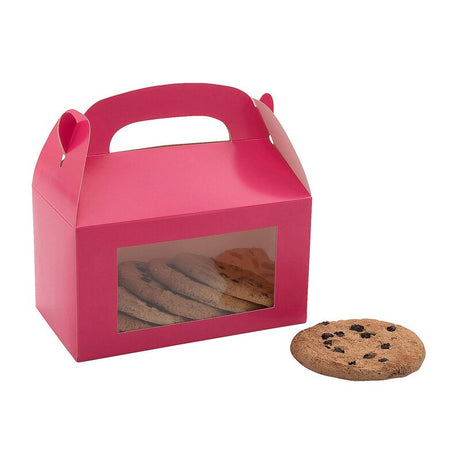 6" x 7" Orange Cardstock Treat Boxes with Display Window – Set of 12