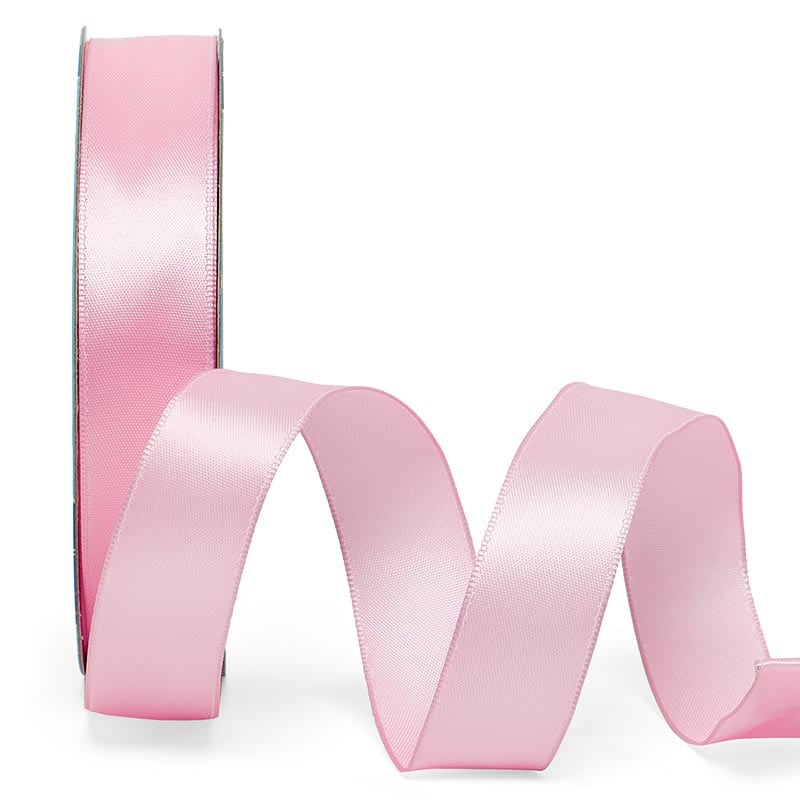 Woven-In Wired Satin Ribbon 7/8 '' X 25 yd Baby Pink Color