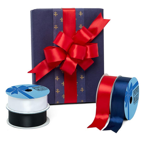 Woven-In Wired Satin Ribbon 1 1/2 '' X 25 yd Purple Color