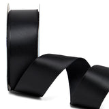 Woven-In Wired Satin Ribbon 1 1/2 '' X 25 yd Black Color