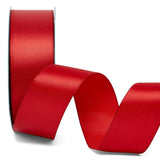Woven-In Wired Satin Ribbon 1 1/2 '' X 25 yd Red Color